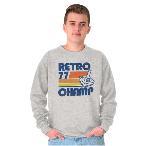 Retro 77 Old School Video Gamer Unisex Plus Fleece Graphic Sweatshirt Brisco Brands 2X