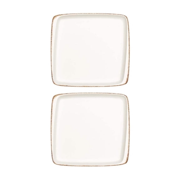 Retro 8.5" x 8" Square Decorated Vitrified Plate (Set of 2)