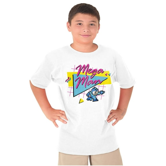Retro 8-bit Video Game Mega Man Crewneck T Shirts Boy Girl Teen Brisco Brands L