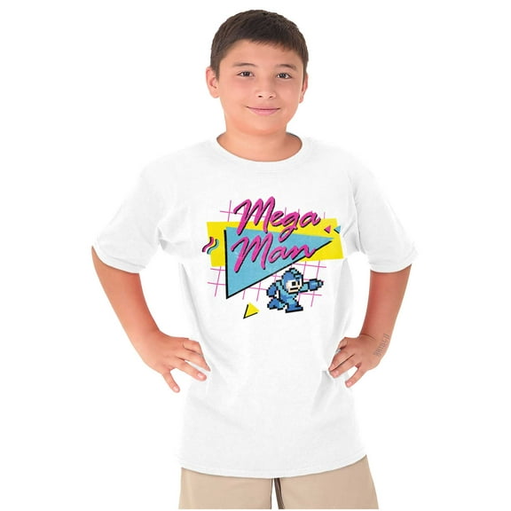 Retro 8-bit Video Game Mega Man Crewneck T Shirts Boy Girl Teen Brisco Brands S