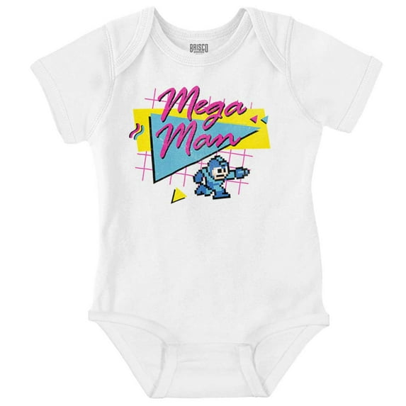 Retro 8-bit Video Game Mega Man Romper Boys or Girls Infant Baby Brisco Brands 12M