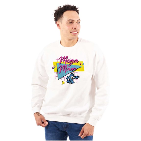 Retro 8-bit Video Game Mega Man Unisex Plus Size Sweatshirt Brisco Brands 2X