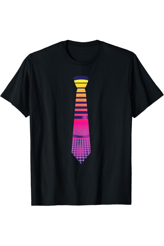 Retro 80'S Vaporwave Necktie T-Shirt All Size S-5Xl