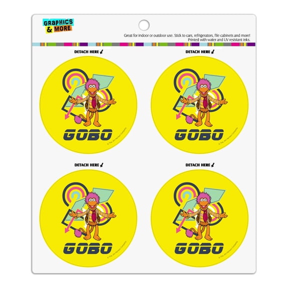 Retro 80's Gobo Fraggle Rock Refrigerator Fridge Locker Vinyl Circle Magnet Set