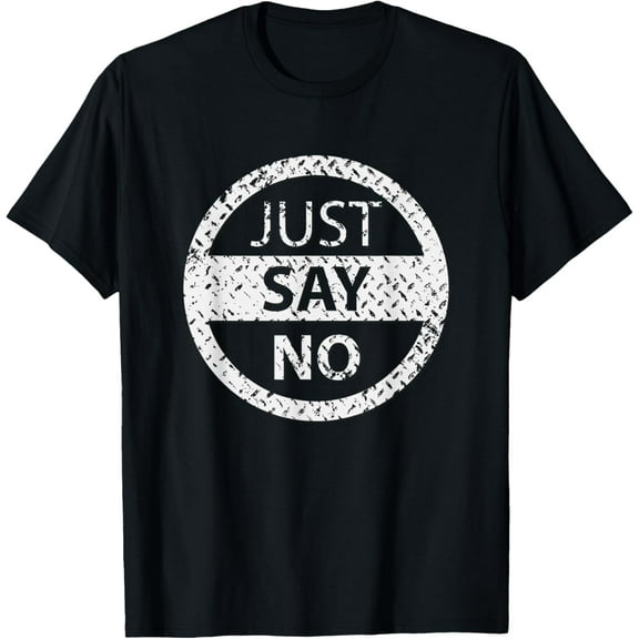 Retro 80's Just Say No t-Shirt DARE Resist Drugs & Violence T-ShirtMen and women, Black T-shirt, size: Extra large