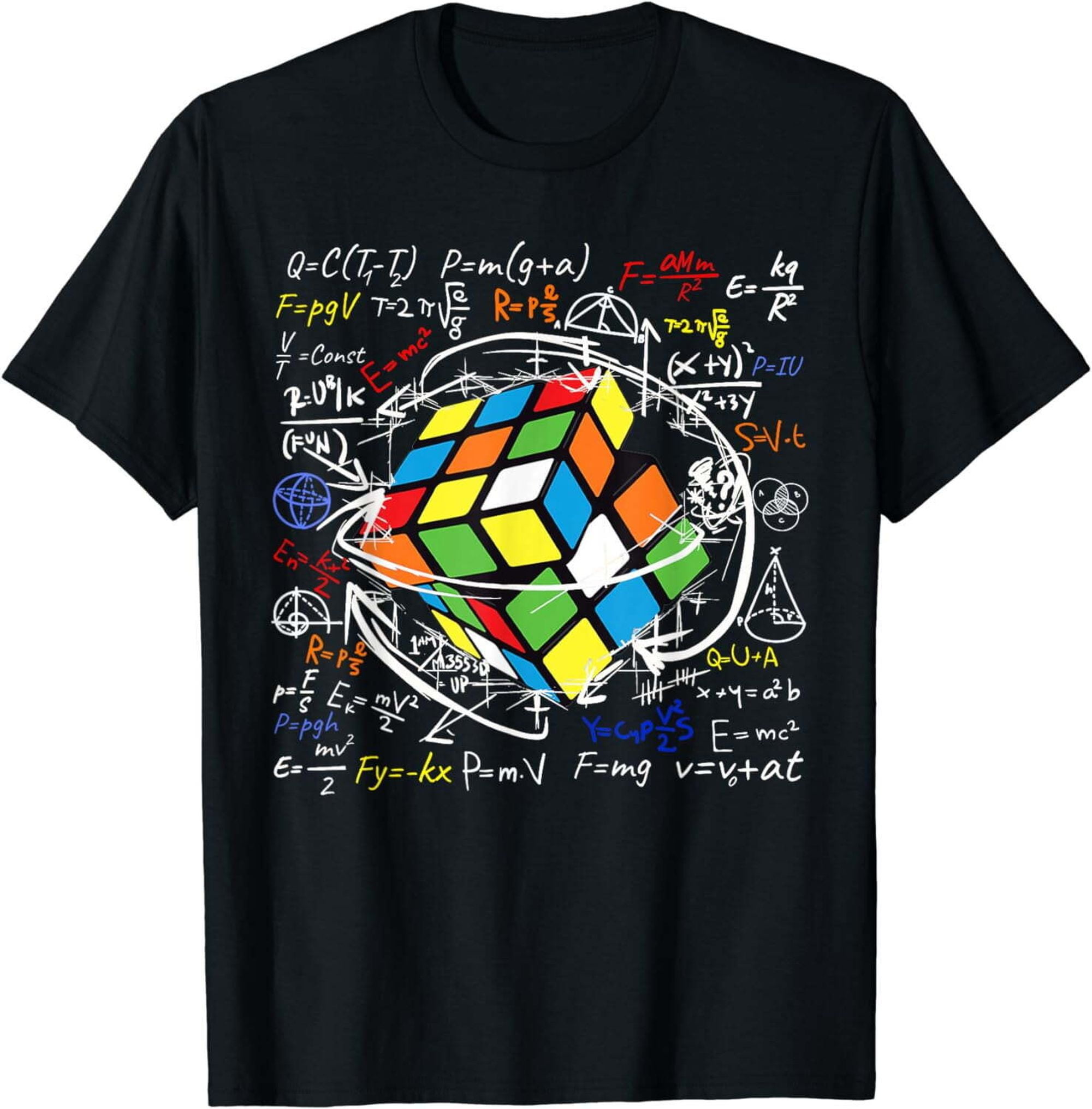 Retro 80's Math Puzzle Cube Tee - Addictive Brain Teaser with Mind