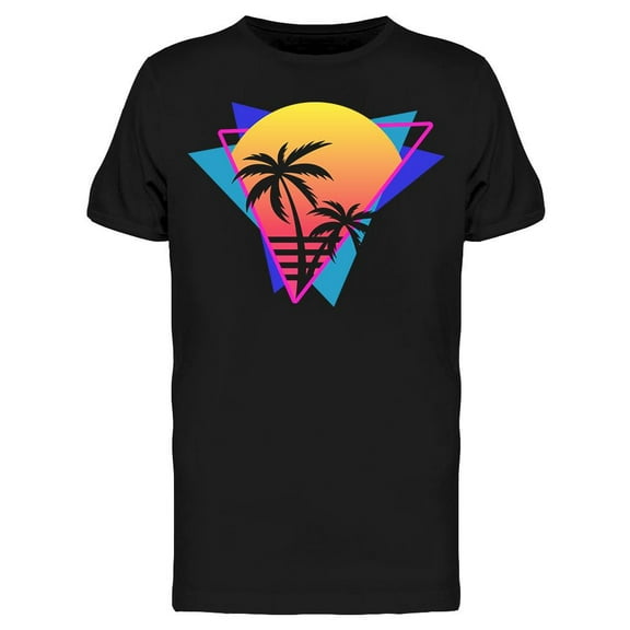 Retro 80's Palms And Sunset T-Shirt Men -Image by Shutterstock, Male Small
