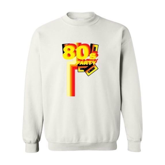 Retro 80�s Party Design Sweatshirt Men -Image by Shutterstock, Male 4X-Large