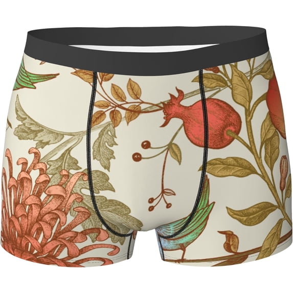 Retro 80S 90S Mens Breathable Boxer Briefs, Ultra Soft Sweat-Absorbent Boxer Shorts Underwear, Vintage Japan Daisy
