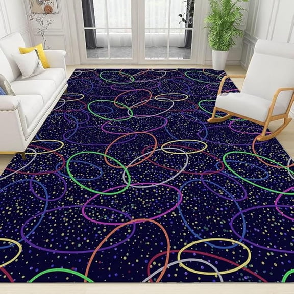 Retro 80S Arcade Carpets, Funky 90S Arcade Game Room Area Rug for Living Room Non-Slip Floor Mats for Boys Girls Bedroom Dorm Nursery Modern Home Decoration 3 x 5ft
