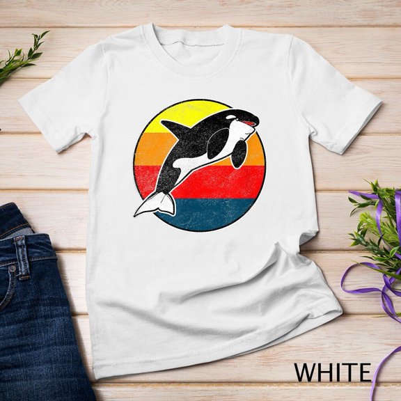 Retro 80S Killer Whale Vintage Beach Design Unisex T-Shirtfor Him/Her