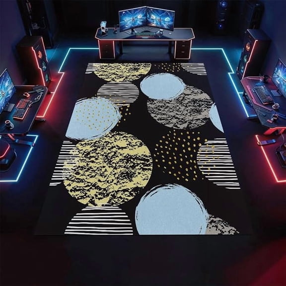 Retro 80S Style Accent Area Rugs Colorful Pop Art Abstract Doodle Funky Indoor Rugs Soft Washable Non Slip Non Shedding Carpet for Living Room Bedroom Study Office Entrance 5 x 7ft
