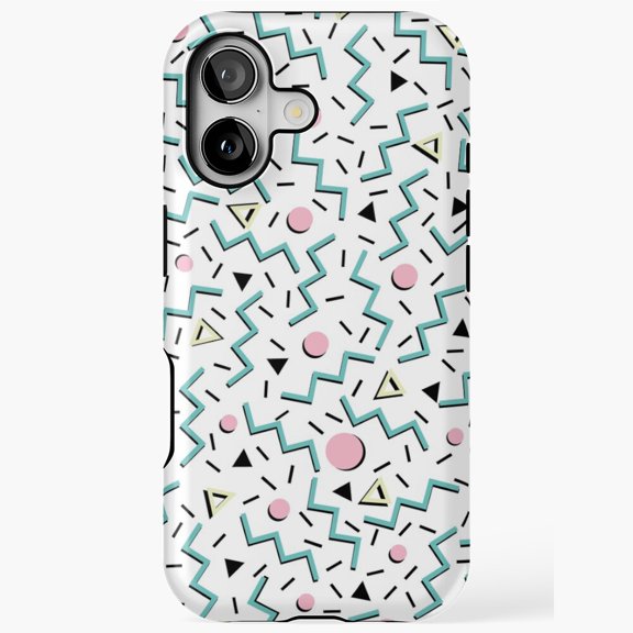 Retro 80s 90s Memphis Geometric Pattern Abstract Case 17 16 15 14 13 12 11 Pro Max