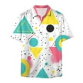 thumbnail image 1 of Retro 80s 90s Pattern Men'S Casual Short-Sleeved Shirt Button Down Summer Shirt Funny Party Disco Bowling Button Shirt Print Graphic, 1 of 4