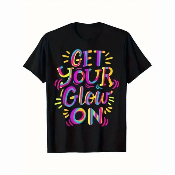 Retro 80s 90s T-Shirt for Men & Women - Neon "Get Your Glow On" Design