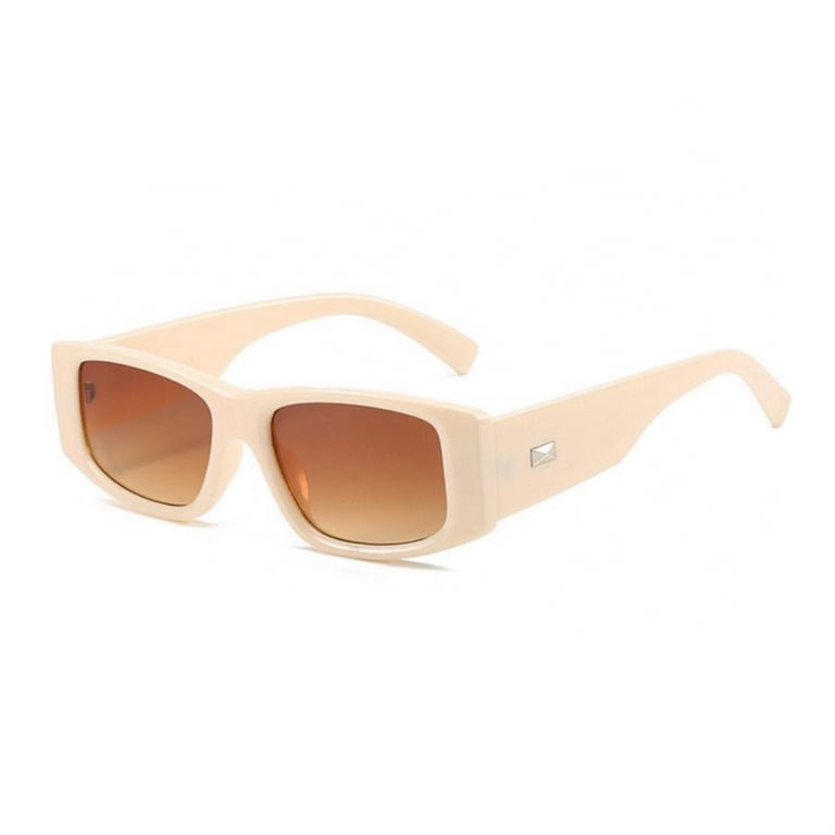 Retro 80s 90s Trendy Y2K Beige Rectangle Women Men Fashion 