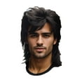 thumbnail image 1 of Retro 80s Classic Men Wig Hairpiece For Parties Easy Wear Stylish Accessory, 1 of 8