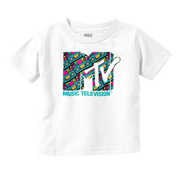 Retro 80s MTV Boombox Radio Logo Toddler Boy Girl T Shirt Infant Toddler Brisco Brands 6M