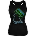 thumbnail image 1 of Retro 80s Neon Sign Cassette Tape Eighties Juniors Soft Tank Top Black 2XL, 1 of 1
