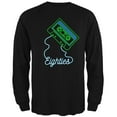 thumbnail image 1 of Retro 80s Neon Sign Cassette Tape Eighties Mens Long Sleeve T Shirt Black SM, 1 of 1