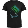 thumbnail image 1 of Retro 80s Neon Sign Cassette Tape Eighties Mens Soft T Shirt Black X-LG, 1 of 1