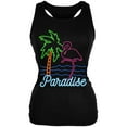 thumbnail image 1 of Retro 80s Neon Sign Flamingo Paradise Juniors Soft Tank Top, 1 of 1