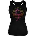 thumbnail image 1 of Retro 80s Neon Sign Flamingo Sunset Juniors Soft Tank Top Black 2XL, 1 of 1