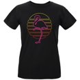 thumbnail image 1 of Retro 80s Neon Sign Flamingo Sunset Womens T Shirt Black LG, 1 of 1