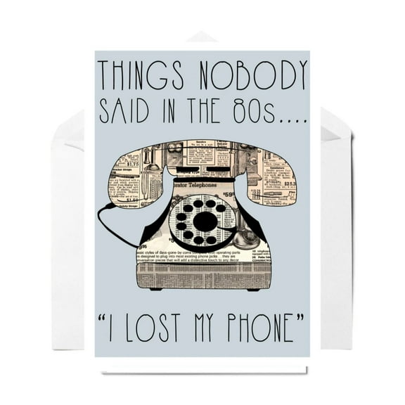 Retro 80s Phone Card – "Things Nobody Said in the 80s" – Humorous Blank Greeting Card for Nostalgic Gift – Envelope Included