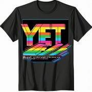 Retro 80s Pixel Art Rainbow 'Yeet' Graphic Black TShirt Fun Vintage Tee for Men and Women Colorful Typography Design Cool Gift Idea