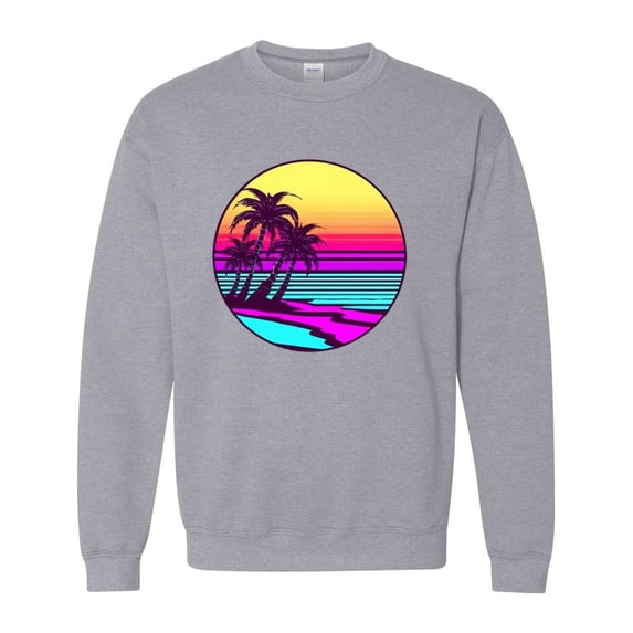 Retro 80s Summer Style Vintage Beach Vacation Party Gift Sweatshirt, for men & women, up to size 5XL