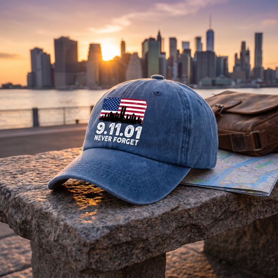 Retro 9 11 Never Forget Commemorative Hat 2001-2026 25th Anniversary Baseball Cap