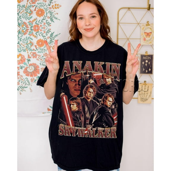 Retro 90's Anakin Skywalker Vintage T-Shirt, Gift For Woman and Man Unisex Tee,Black color,size M