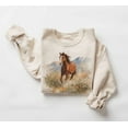 thumbnail image 1 of Retro 90's Chestnut Horse Horseback Riding Sweatshirt - Sizes S-5XL ,Art Print JSC, 1 of 5