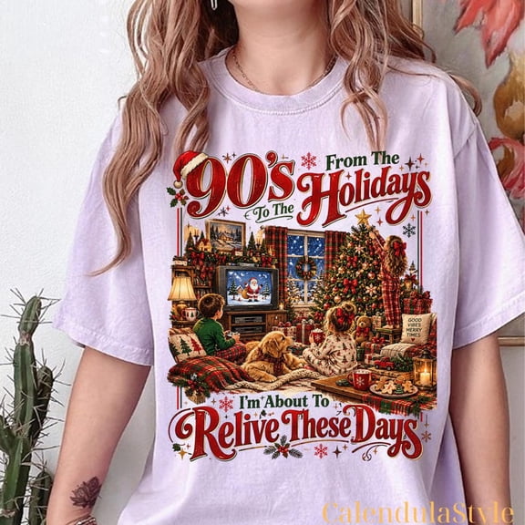 Retro 90's Christmas Shirt, Retro Holiday Nostalgia, 90's From To The Holidays, I'm About To Relieve These Days, Deck Holly Holiday