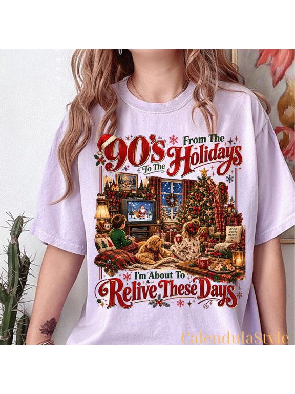 Retro 90's Christmas Shirt, Retro Holiday Nostalgia, 90's From To The Holidays, I'm About To Relieve These Days, Deck Holly Holiday