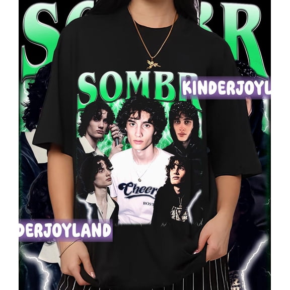 Retro 90's Sombr World Tour Vintage T-Shirt, Sombr Bootleg Fan Tee Graphic T-Shirt, Gift For Woman and Man Unisex T-Shirt,Black Color,Size 2XL