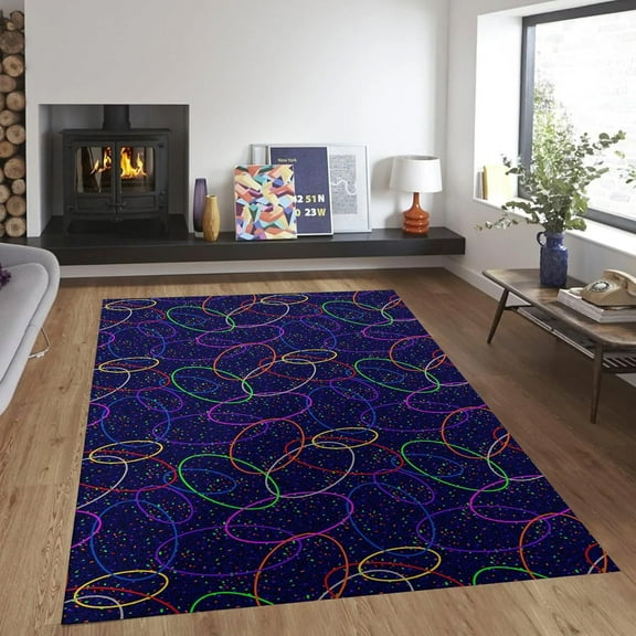 Retro 90S Arcade Rugs for Bedroom,Game Home Theater Non-Slip Bedroom Mat, Non-Shedding Indoor Floor Carpet for Entryway,Hallway, Kitchen, Laundry Room, Living Room 5x8ft