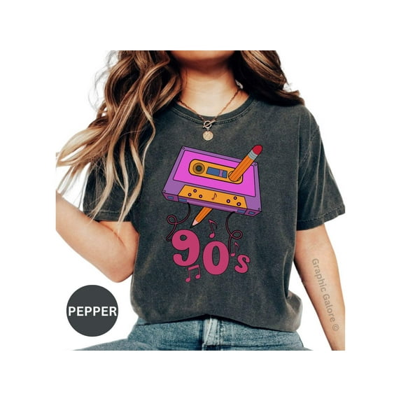 Retro 90s Cassette Pencil Graphic T-Shirt - Nostalgic Music Tee for Vintage Fashion Lovers