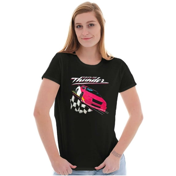 Retro 90s Days of Thunder Racing Film Womens Slim Fit Graphic Tee Brisco Brands S