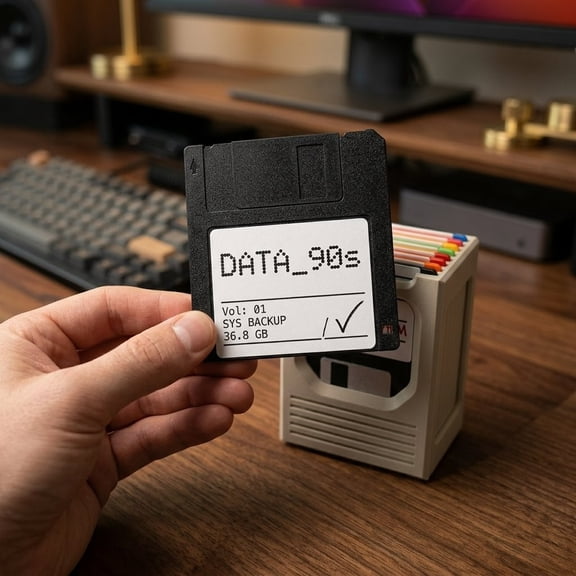 Retro 90s Floppy Disk Drink Coasters Set with Storage Case – Fun Tech Decor for Home, Office, Game Nights, and Parties