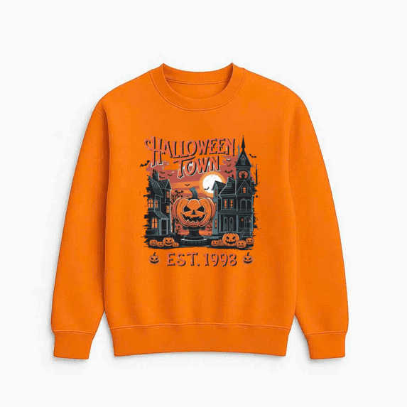 Retro 90s Halloween Movie Inspired Cartoon Graphic Print Outfit Casual Sweatshirt, for men & women, up to size 5XL
