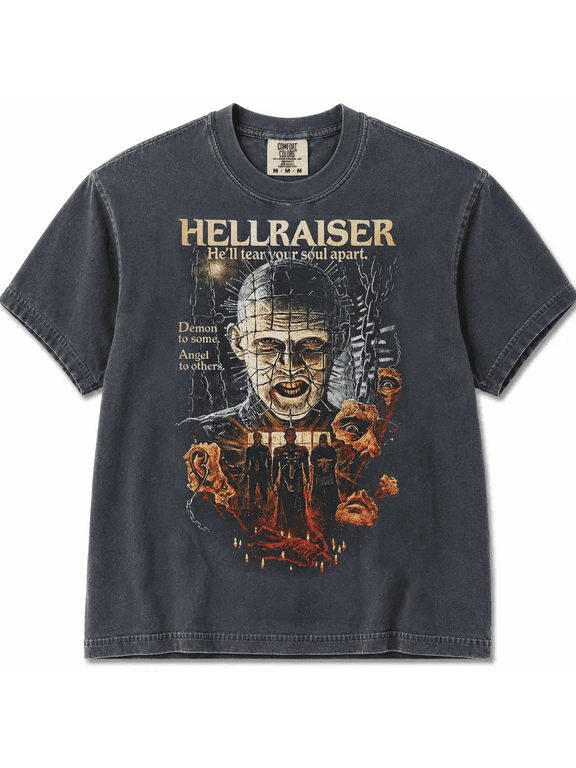 Retro 90s Hellraiser Horror Graphic T-shirt