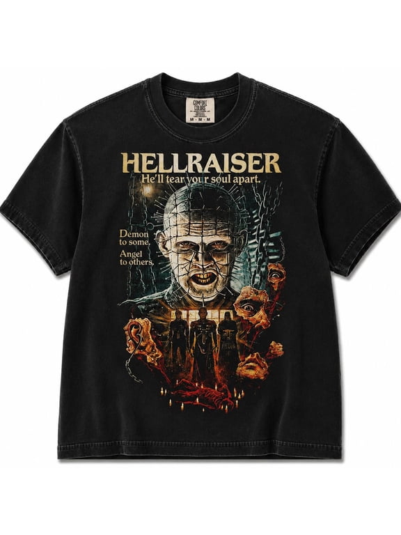 Retro 90s Hellraiser Horror Graphic T-shirt