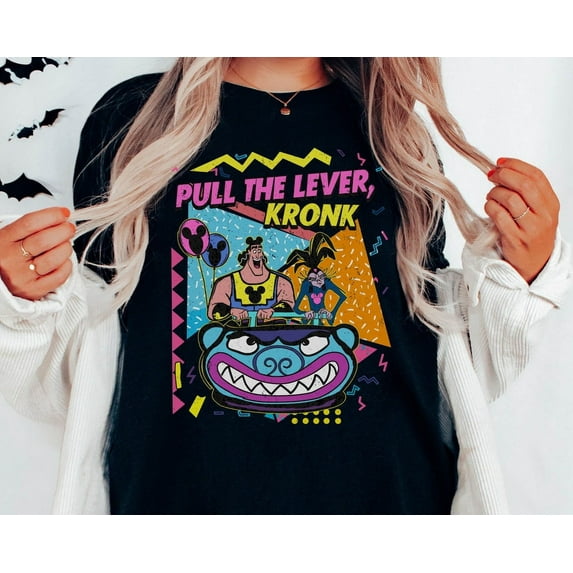 Retro 90s Kronk and Yzma Pull The Lever Kronk Comfort Colors T-shirt, The Emperor's New Groove, Disney Villains Tee, Disneyland Trip