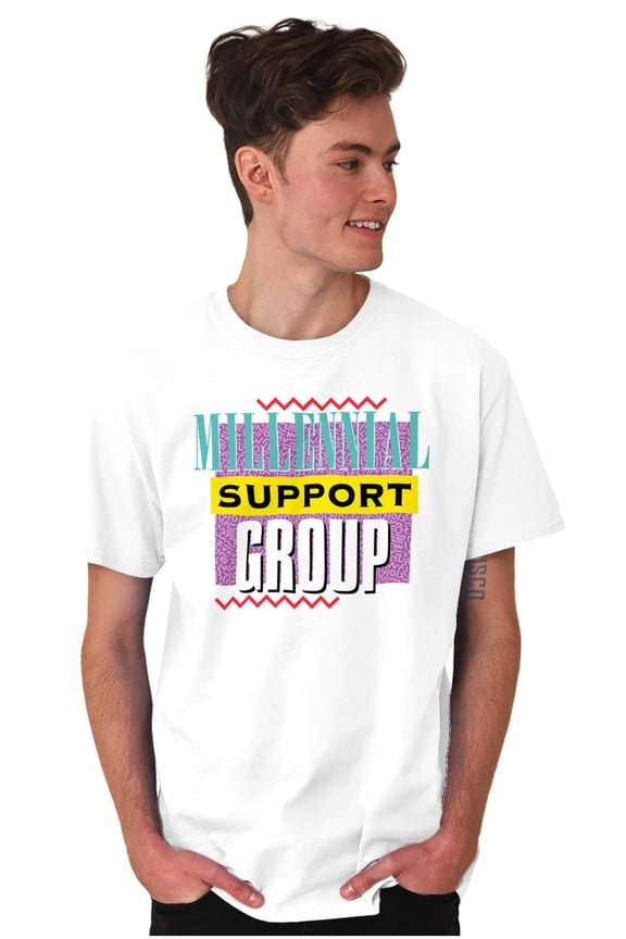 Retro 90s Millennial Support Group Men's Graphic T Shirt Tees Brisco Brands X