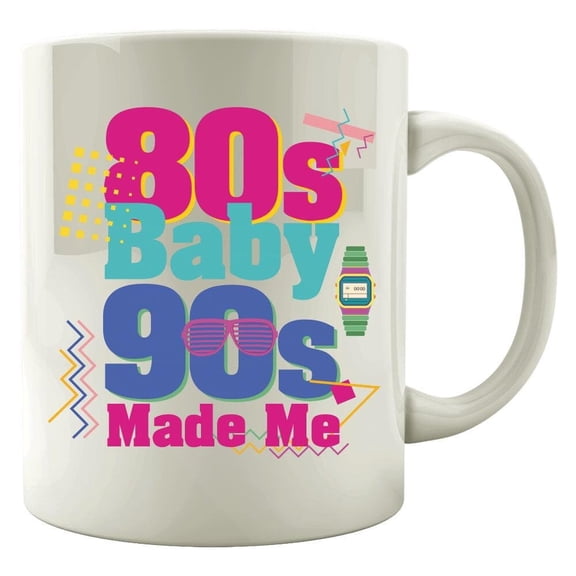 80s Baby 11 oz Coffee Mug - Retro 90s Design White Ceramic Gift