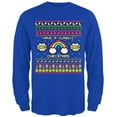 thumbnail image 1 of Retro 90s Nostalgia Classic Ugly Christmas Sweater Mens Long Sleeve T Shirt Royal LG, 1 of 1