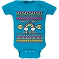 thumbnail image 1 of Retro 90s Nostalgia Classic Ugly Christmas Sweater Soft Baby One Piece Turquoise 0-3 M, 1 of 1