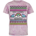 thumbnail image 1 of Retro 90s Rainbow Unicorn Magical Ugly Christmas Sweater Mens T Shirt Pinwheel Pink Tie Dye MD, 1 of 1